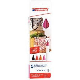 Achetez Boîte de 5 marqueurs textile E-4600 chaudes 4-4600-5999 EDDING pas cher sur Ma Rentrée Sco..