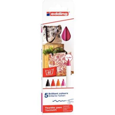 Achetez Boîte de 5 marqueurs textile E-4600 chaudes 4-4600-5999 EDDING pas cher sur Ma Rentrée Sco..