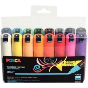 Achetez Pochette de 16 marqueurs Posca ogive large PC7M/16A ASS31 POSCA UNIBALL pas cher sur Ma Rent..