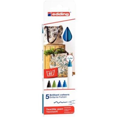 Achetez Boîte de 5 marqueurs textile E-4600 froides 4-4600-5099 EDDING pas cher sur Ma Rentrée Sco..