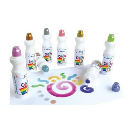 Achetez Boite de 8 marqueurs Chunkie 75ml or, argent, cuivre, turquoise, rose, mauve, corail et jad..