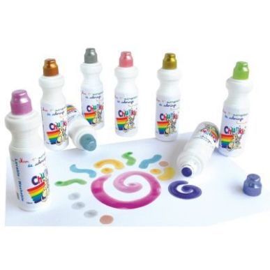 Achetez Boite de 8 marqueurs Chunkie 75ml  or, argent, cuivre, turquoise, rose, mauve, corail et jad..