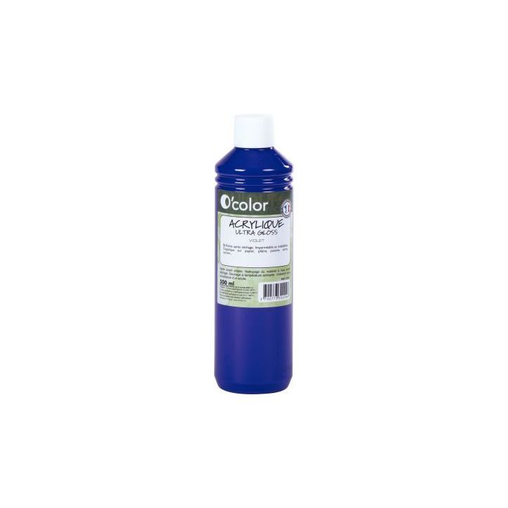Flacon 500ml de peinture acrylique O'COLOR, violet 0224 O'COLOR