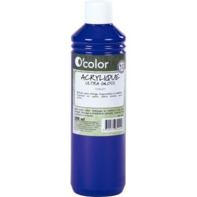 Achetez Flacon 500ml de peinture acrylique O'COLOR, violet 0224 O'COLOR pas cher sur Ma Rentrée Sco..