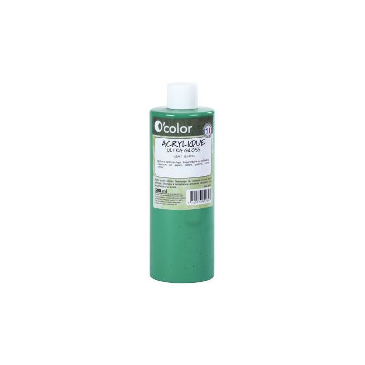 Flacon 500ml de peinture acrylique O'COLOR, vert sapin 0230 O'COLOR