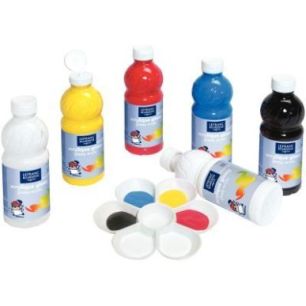 Achetez Carton de 6 flacons 500ml d'acrylique Glossy Lefranc Bourgeois, couleurs vives assorties 188..