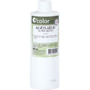 Achetez Flacon 500ml de peinture acrylique O'COLOR, blanc ACR500PETBLA_00/28529 O'COLOR pas cher sur..