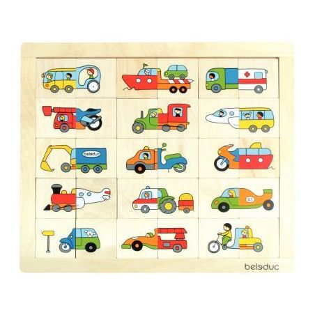 Achetez Encastrement en bois 30 pièces, drôles de véhicules 11007 BELEDUC pas cher sur Ma Rentré..