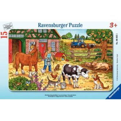 Achetez Puzzle à  cadre 15 pièces, la vie à  la ferme 4005556060351 RAVENSBURGER pas cher sur M..