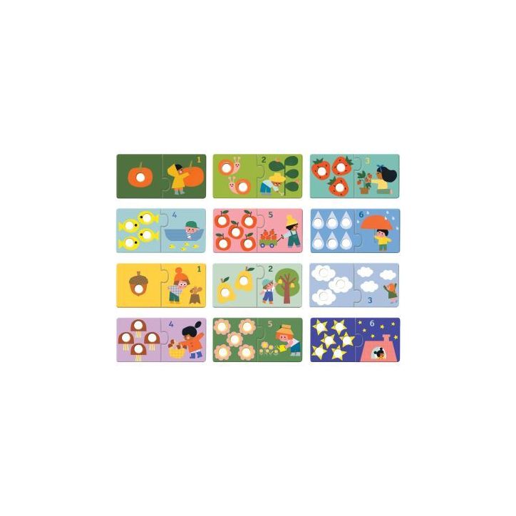 Boite de 12 puzzles duo, premiers chiffres DJ08272 DJECO