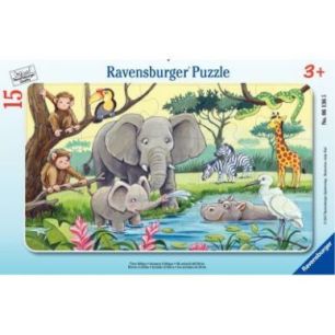 Achetez Puzzle à  cadre 15 pièces, les animaux d'Afrique 4005556061365 RAVENSBURGER pas cher sur ..