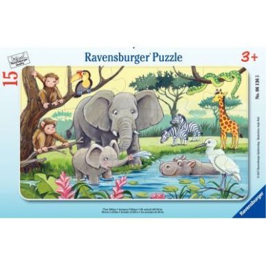 Achetez Puzzle à  cadre 15 pièces, les animaux d'Afrique 4005556061365 RAVENSBURGER pas cher sur ..