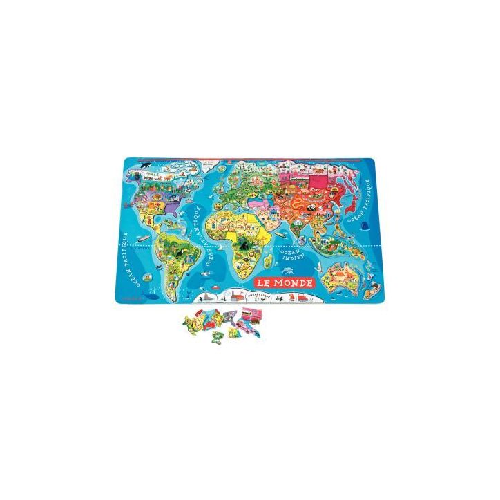 Planisphère magnétique en bois, 92 pièces J05500