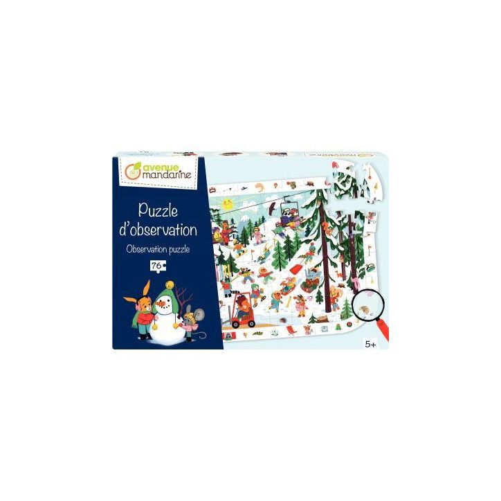 Puzzle d'observation 76 pièces, la montagne PU028C AVENUE MAN CLAIREFONTAINE