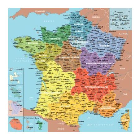Achetez Puzzle en bois d'environ 100 pièces, la carte des départements de France K80-100 PUZZLE MI..