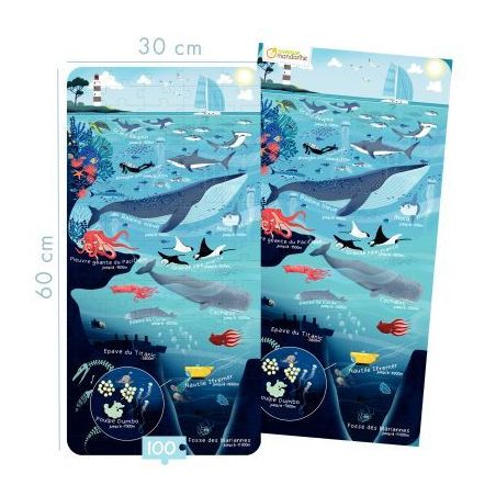 Achetez Puzzle 100 pièces le monde marin PU024C AVENUE MAN pas cher sur Ma Rentrée Scolaire