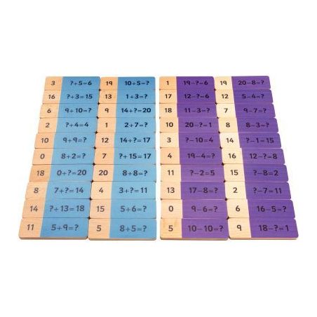 Achetez 40 dominos addition soustraction en bois EA-355 pas cher sur Ma Rentrée Scolaire