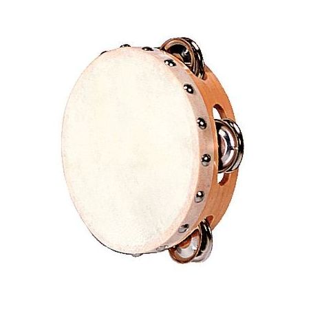 Achetez Tambourin de basque en peau naturelle diamètre 15 cm, 4 paires de cymballettes 0593 FUZEAU ..