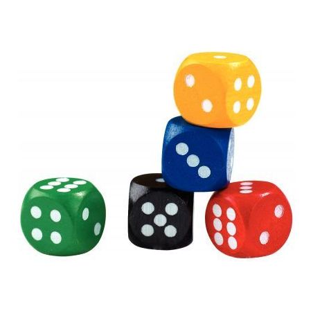 Achetez Sachet de 50 dés à jouer 16mm 5 couleurs assorties 17510 pas cher sur Ma Rentrée Scolai..