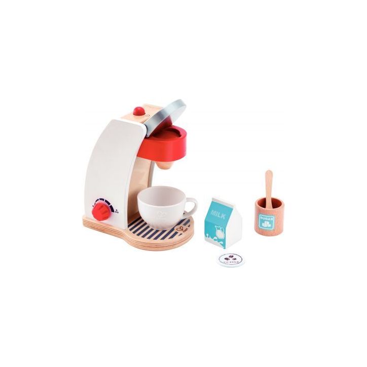 Machine à  expresso en bois blanc + accessoires E3146 HAPE