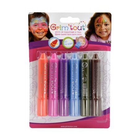 Achetez Lot de 6 sticks de 4,7 grammes de maquillage à  l'eau coloris pop GT41882 pas cher sur Ma ..