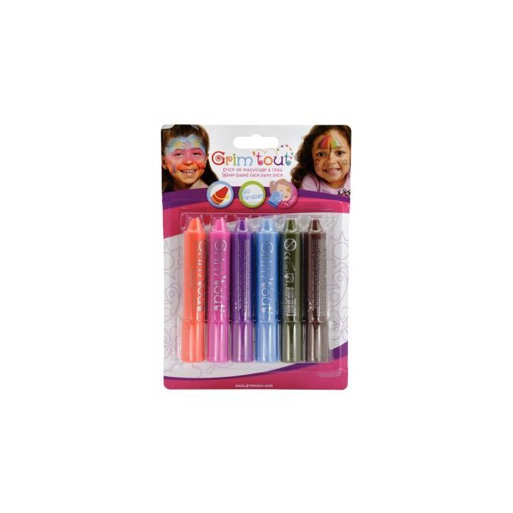 Lot de 6 sticks de 4,7 grammes de maquillage à  l'eau coloris pop GT41882