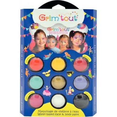 Achetez Palette de maquillage à  l'eau GRIM'TOUT Princesse 9 couleurs assortis GT41213 pas cher su..