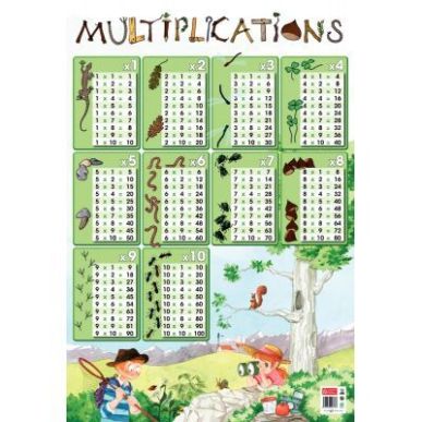 Achetez Poster Pédagogique en PVC 76x52cm - Thème Les Tables de Multiplication PAPPOSTMULTI pas ch..