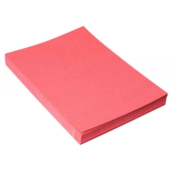 Boîte de 100 plats de couverture grain cuir A4 250gr Rouge