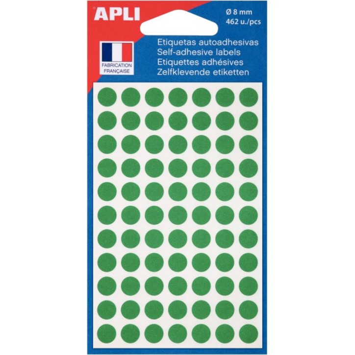 AGIPA Sachet de 462 pastilles rondes de couleur vert diamètre 8mm