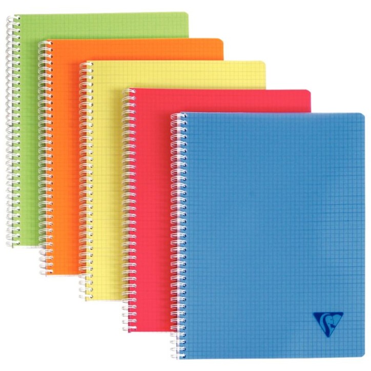 Cahier Spirale Leitz A4 180 Pages 90g/m² - Couverture PP, Ligné, Ouverture à 360°, Marque-page Règle, Rouge