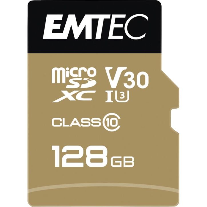 Carte micro SD Emtec UHS I U3 V30 Speedin Pro 128 GO XC ECMSDM128GXC10SP EMTEC