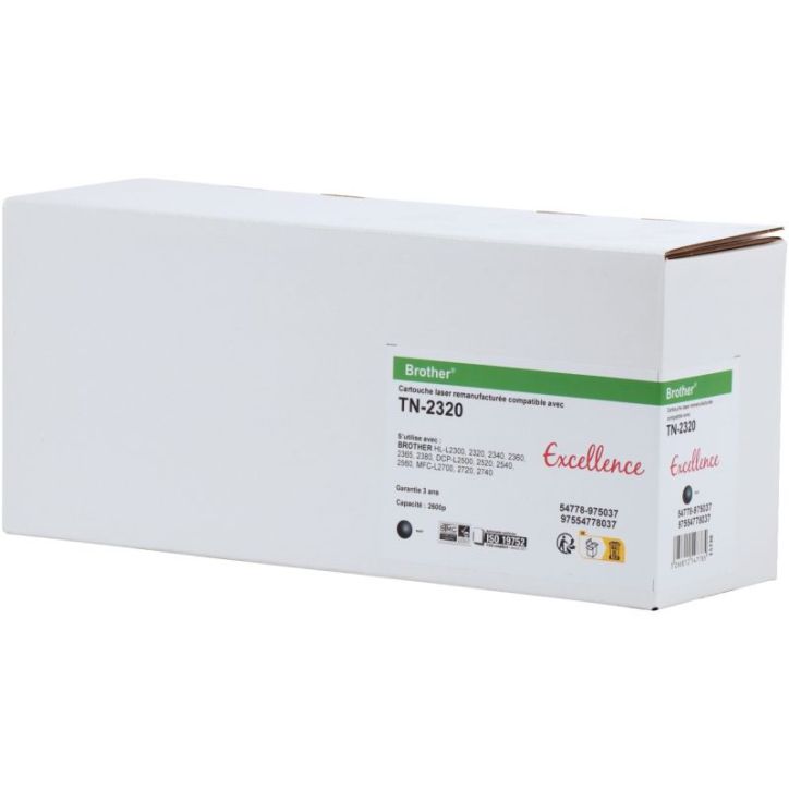 Excellence toner laser noir haute capacité compatible Brother TN2320 K15738E7 EXCELLENCE