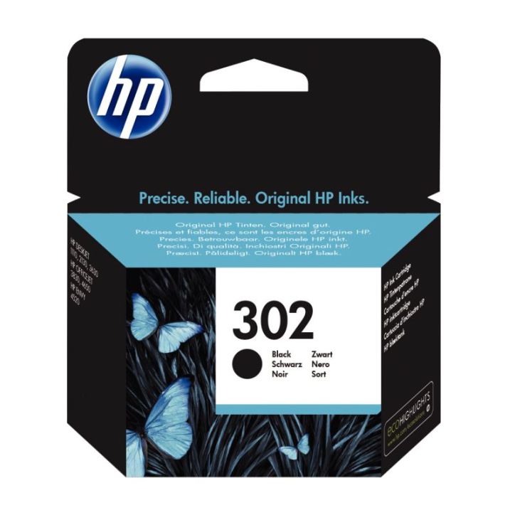 HP 302 Cartouche d'Encre Noire Authentique (F6U66AE)