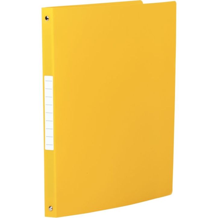 Classeur en polypropylène souple 5/10ème, 4 anneaux ronds diamètre 16 mm, pour format A4, jaune 1400904 JAU
