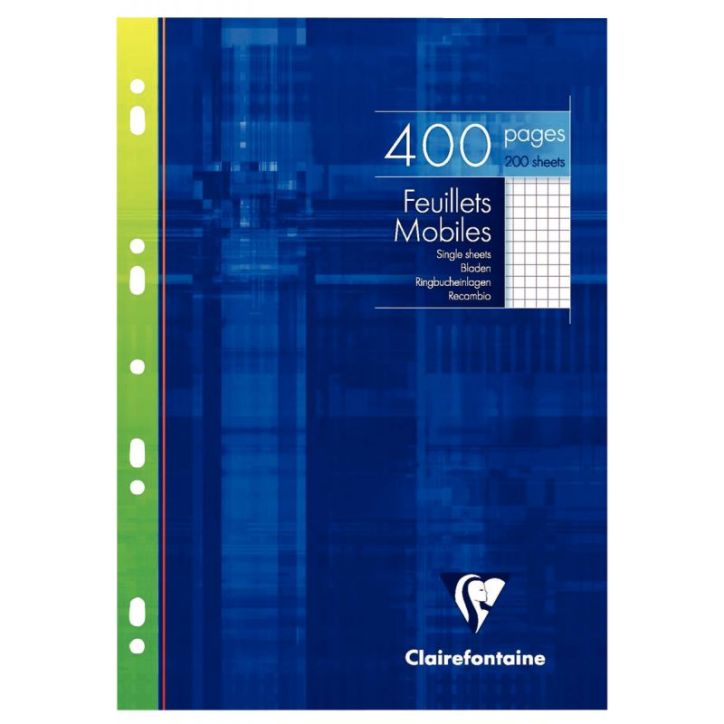Etui 200 feuillets mobiles , 400 pages, 21x29,7 cm, 5x5, blanc 1792C CLAIREFONTAINE
