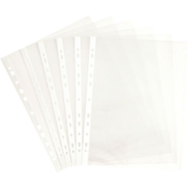 Carton de 500 pochettes perforées en polypropylène grainé 5/100ème 100741600