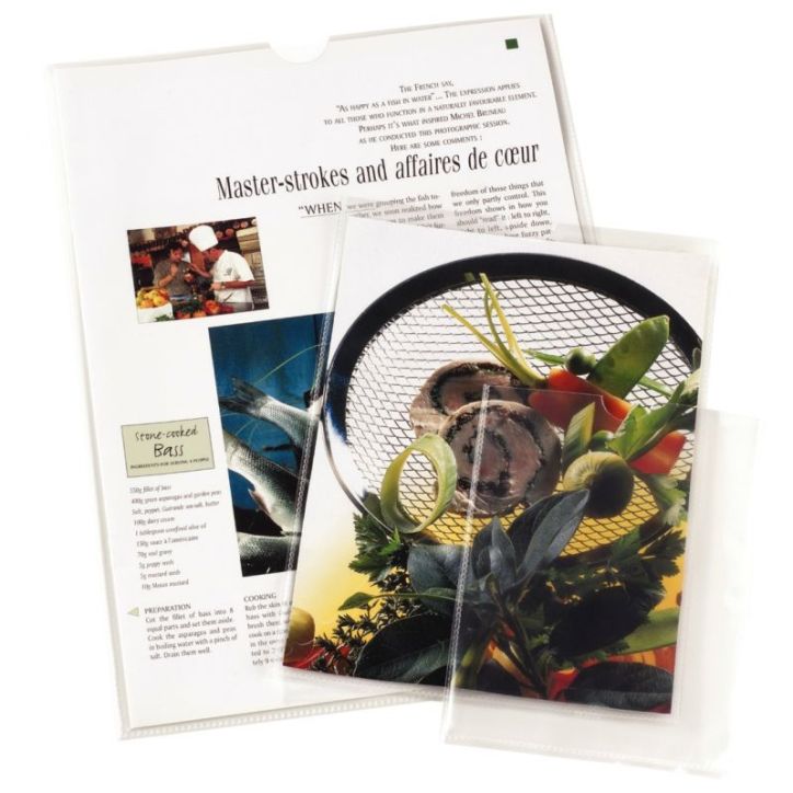 Boîte de 100 étuis en polypropylène 12/100ème pour format A4 37738