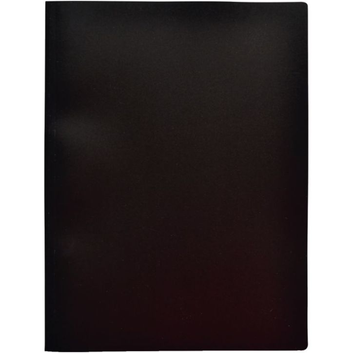 PERGAMY Protège-documents en polypropylène 40 vues Noir, couverture 3/10e, pochettes 6/100e