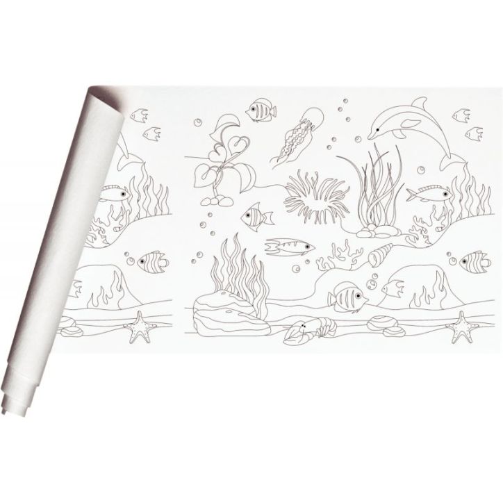 Rouleau fresque à  peindre pré-dessiné océan rouleau 10 x 0.5 m papier REH 120g 34186C CLAIREFONTAINE