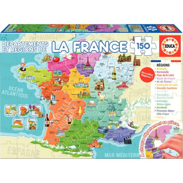 Puzzle de 150 pièces départements et régions de France ED-17238 EDUCA