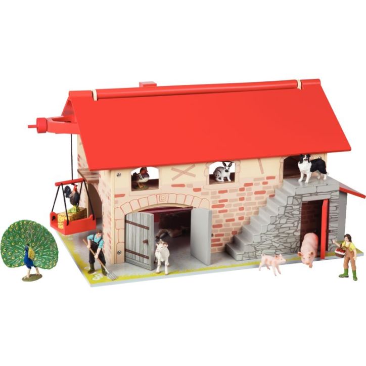 Grande ferme en bois verni et laqué avec toit ouvrant 60101 / MDS 84115 PAPO