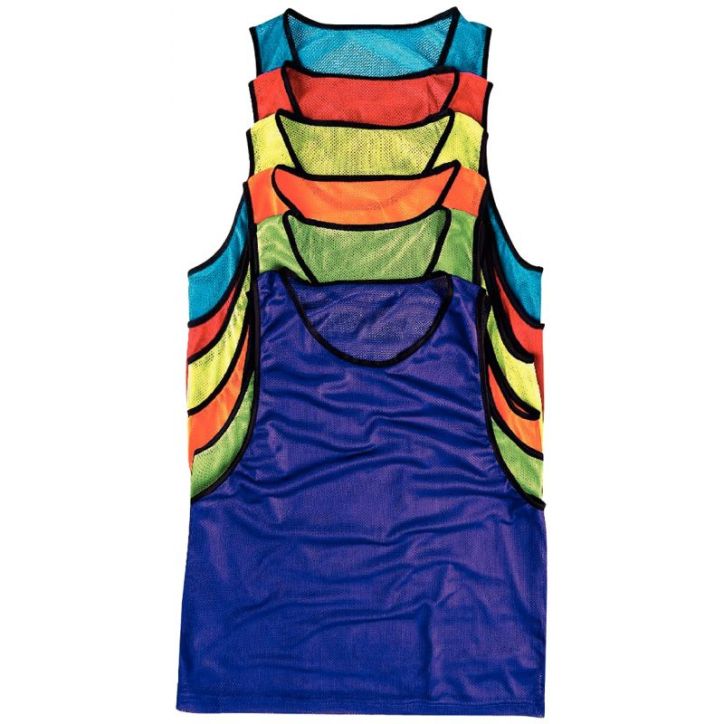 Lot de 6 Chasubles ajourées - Taille S -  Jaune Fluo 1503MJ JNE FLUO