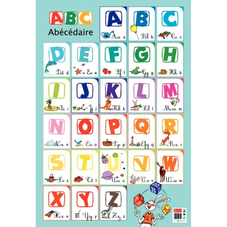 Poster Pédagogique en PVC 76x52cm - Thème L'Alphabet PAPPOSTABECE