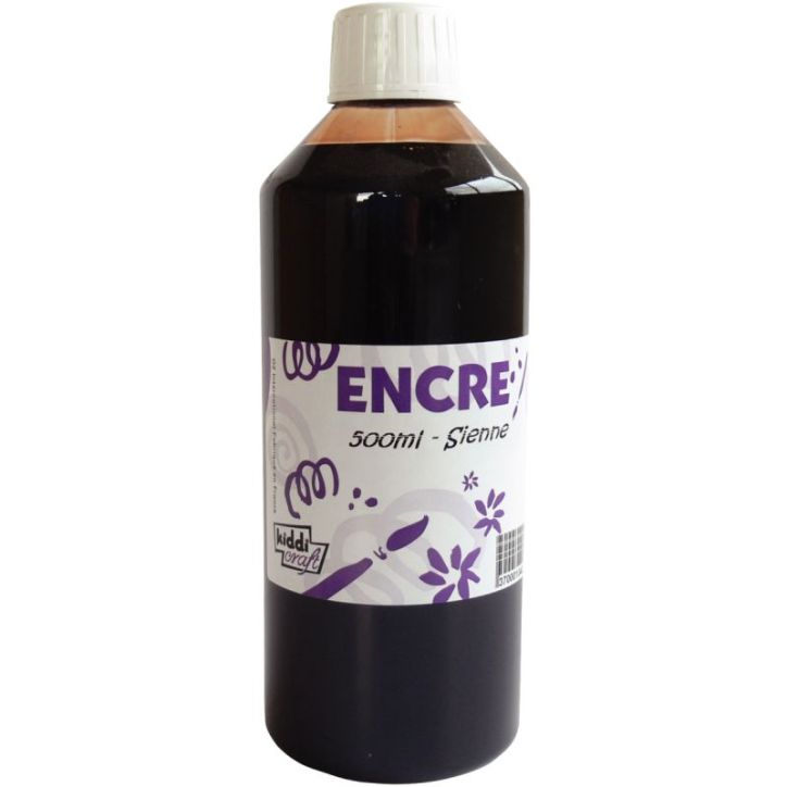 Flacon 500ml d'encre à dessiner, sienne IN00402