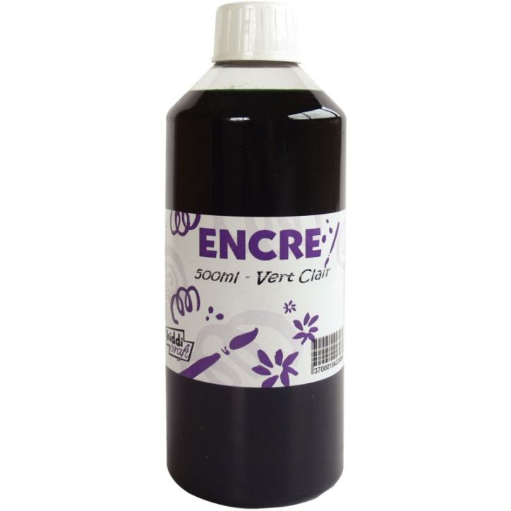 Flacon 500ml d'encre à dessiner, vert clair IN00398
