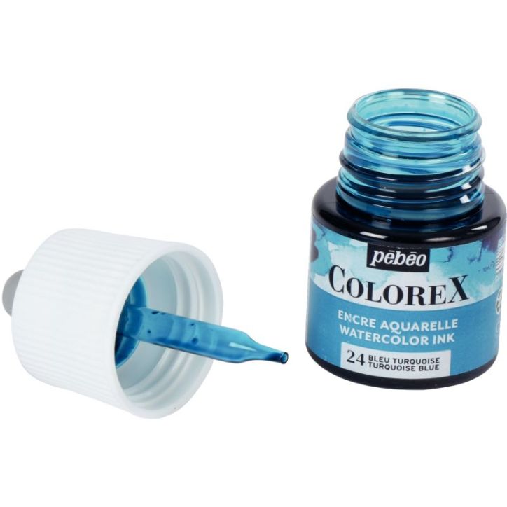 Boîte de 10 flacons 45ml d'encre à dessiner COLOREX, coloris assortis 417405 COLOREX PEBEO