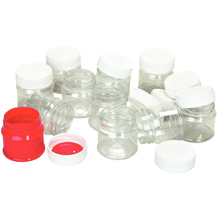 Lot de 12 pots de 50ml en PET transparent SAC12X50ML_01/83170