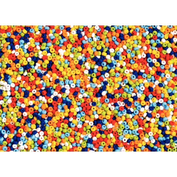 Bocal de 500 grammes de perles rocailles opaques cylindriques diamètre 5 mm assortis 1282/16617