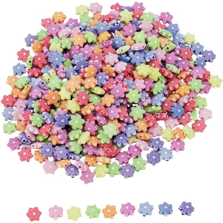 Sac de 1000 perles fleurs diamètre 11mm 2023